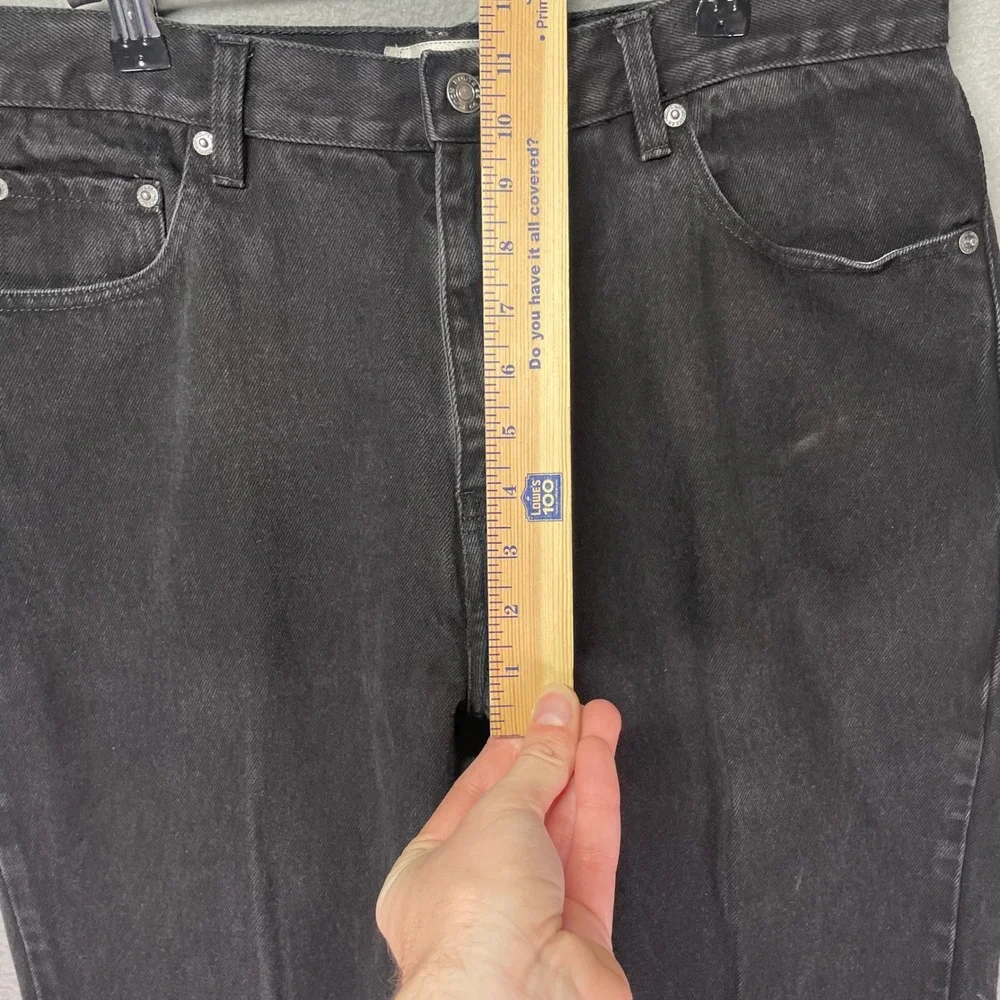 Black Relaxed Fit Jeans Mens 34x29 Straight Leg Faded Workwear Denim